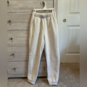 Zara Cream Elastic Waist Sweatpants